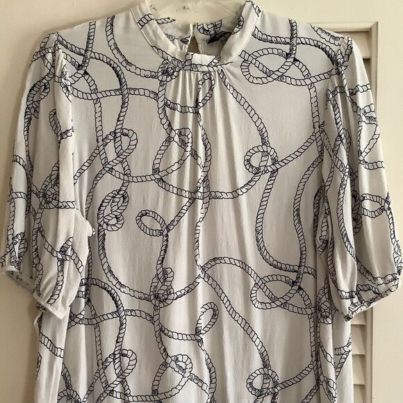 Marks & Spencer Tops - Marks & SPENSER NAUTICAL MOTIF SHORT SLEEVE WOMAN SUMMER BLOUSE SIZE US 14​​​